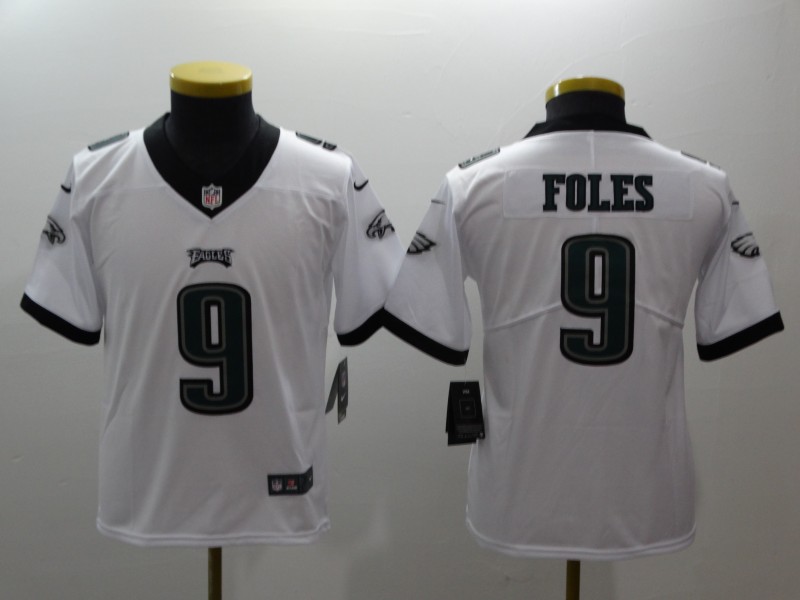 Youth Philadelphia Eagles 9 Foles white Nike NFL jerseys